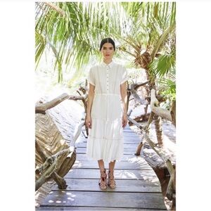 Carolina K Natalia Cotton Collared Shirt Dress Small